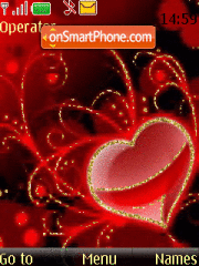 Red gold heart animated tema screenshot