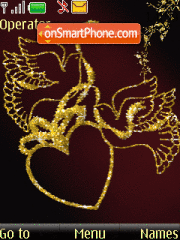 Heart gold Animated tema screenshot