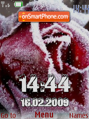Winter rose clock tema screenshot