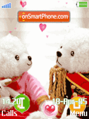 Animated Love Bears theme screenshot