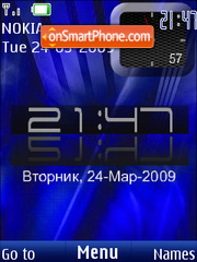 SWF clock $ rusian date es el tema de pantalla