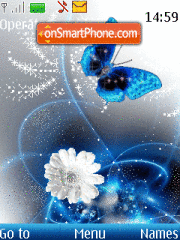 Blue butterfly animated theme screenshot