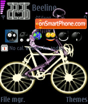 Skull on bike theme screenshot