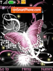 Butterfly pink animated tema screenshot