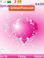 Pink heart animated es el tema de pantalla