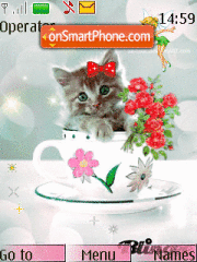 Animated Cat in Cup theme screenshot
