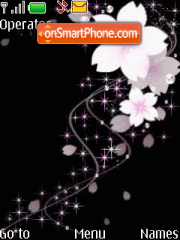 White Flower on black animated tema screenshot