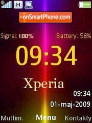 Скриншот темы Xperia Clock SWF