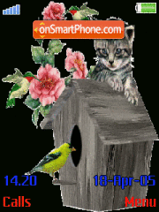 Скриншот темы Animated Cat and Bird