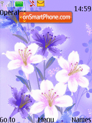 Flowers on blue animated tema screenshot