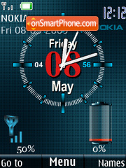 Nokia Neon And Red SWF tema screenshot