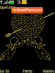 Animated Golden Heart theme screenshot