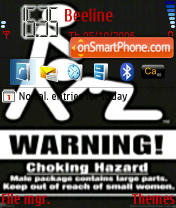 Choking Hazard Warning es el tema de pantalla