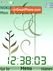 SWF clock grass animated tema screenshot