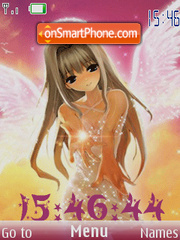 Angel anime clock swf tema screenshot