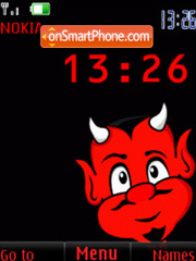 SWF clock devil animated theme screenshot