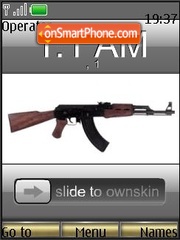 SWF clock and date AK 47 es el tema de pantalla
