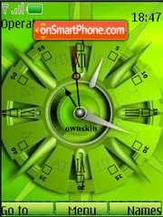 Capture d'écran SWF clock Green thème