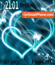 Sky Blue Heart tema screenshot