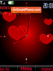 Скриншот темы SWF hearts clock animat