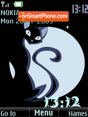 SWF black cat $ moon animated es el tema de pantalla