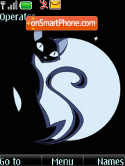 Black cat $ moon animated tema screenshot