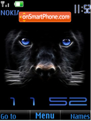 SWF black panther clock tema screenshot