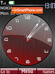 Deep Red Clock theme screenshot