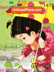 Capture d'écran Cute Girl In Rain 02 thème