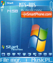 Win Mobile 2005 es el tema de pantalla