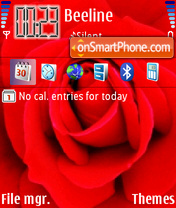 Скриншот темы Red rose