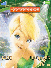 Tinkerbell winking and lit up theme screenshot
