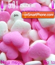 White N Pink Hearts tema screenshot