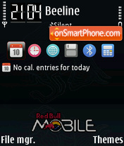 Capture d'écran Red Bull Mobile thème