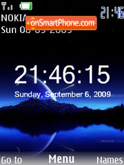 Swf Clock Moon tema screenshot