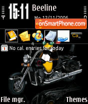 Moto Tux es el tema de pantalla
