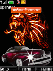 Скриншот темы Animated car and dragon