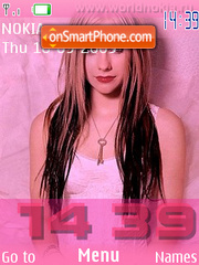 Avril Lavigne clock theme screenshot