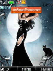 Woman and cat theme screenshot
