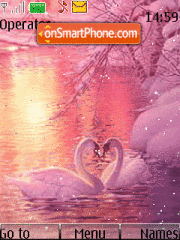Animated Swans Love theme screenshot