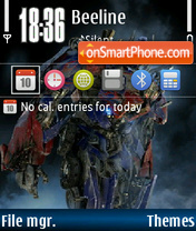 Capture d'écran Transformers 03 thème