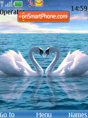 Swan love animated tema screenshot