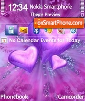 Violet hearts theme screenshot