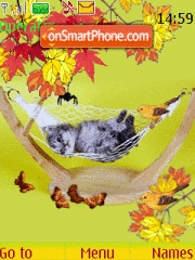 Capture d'écran Autumn cat animated thème