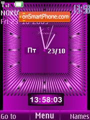 Clock analog violet theme screenshot