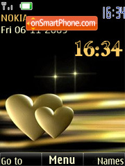 Hearts clock, animation theme screenshot