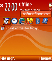 Red Orange Waves tema screenshot