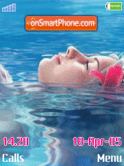Girl in Water theme screenshot