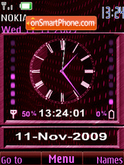 Swf clock red Theme-Screenshot