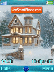 Animated Snowy House theme screenshot